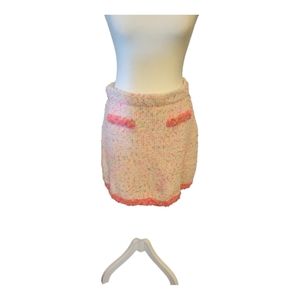Zara Confetti Tweed Frayed Hem Mini Skirt Size  M